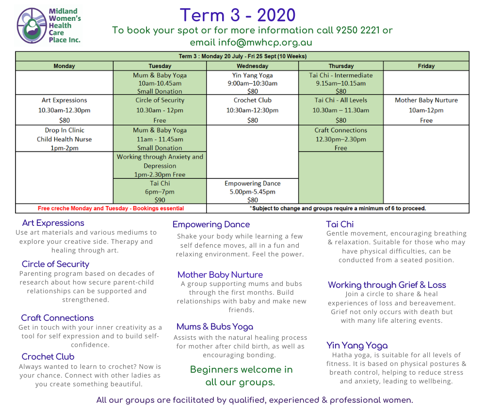Term 3 Timetable 2020